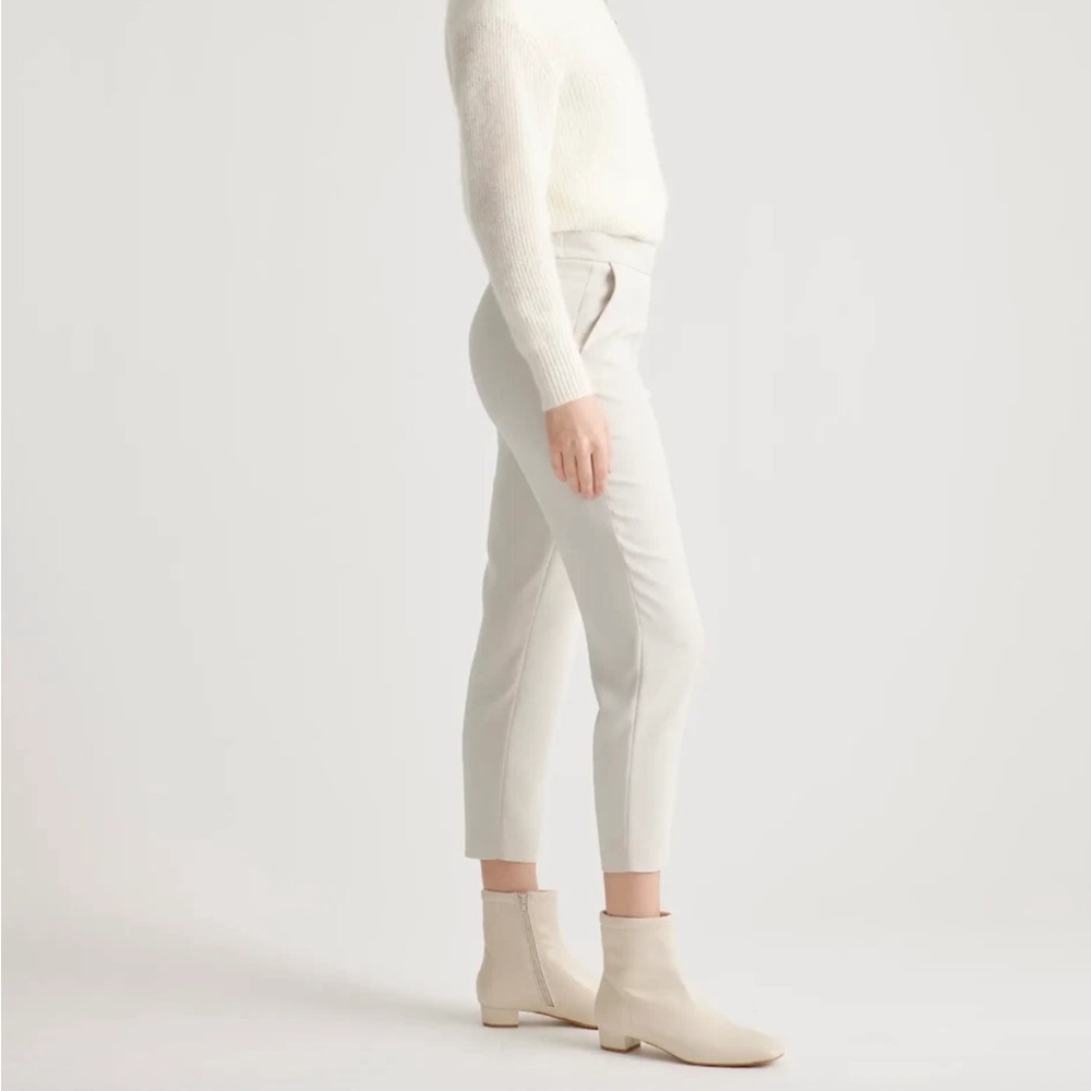 NWT Quince Women’s Sz 6 Stretch Crepe Pleated Ankle Pant Pull-On Slack Workwear